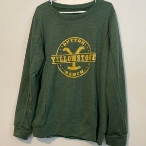 DUTTON Yellowstone Ranch green yellow long sleeve sweatshirt lg